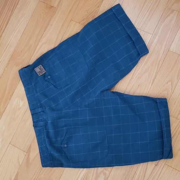 Skunkfunk Frantxoa 100% Cotton Blue/Green Shorts Size 34 - Picture 13 of 14